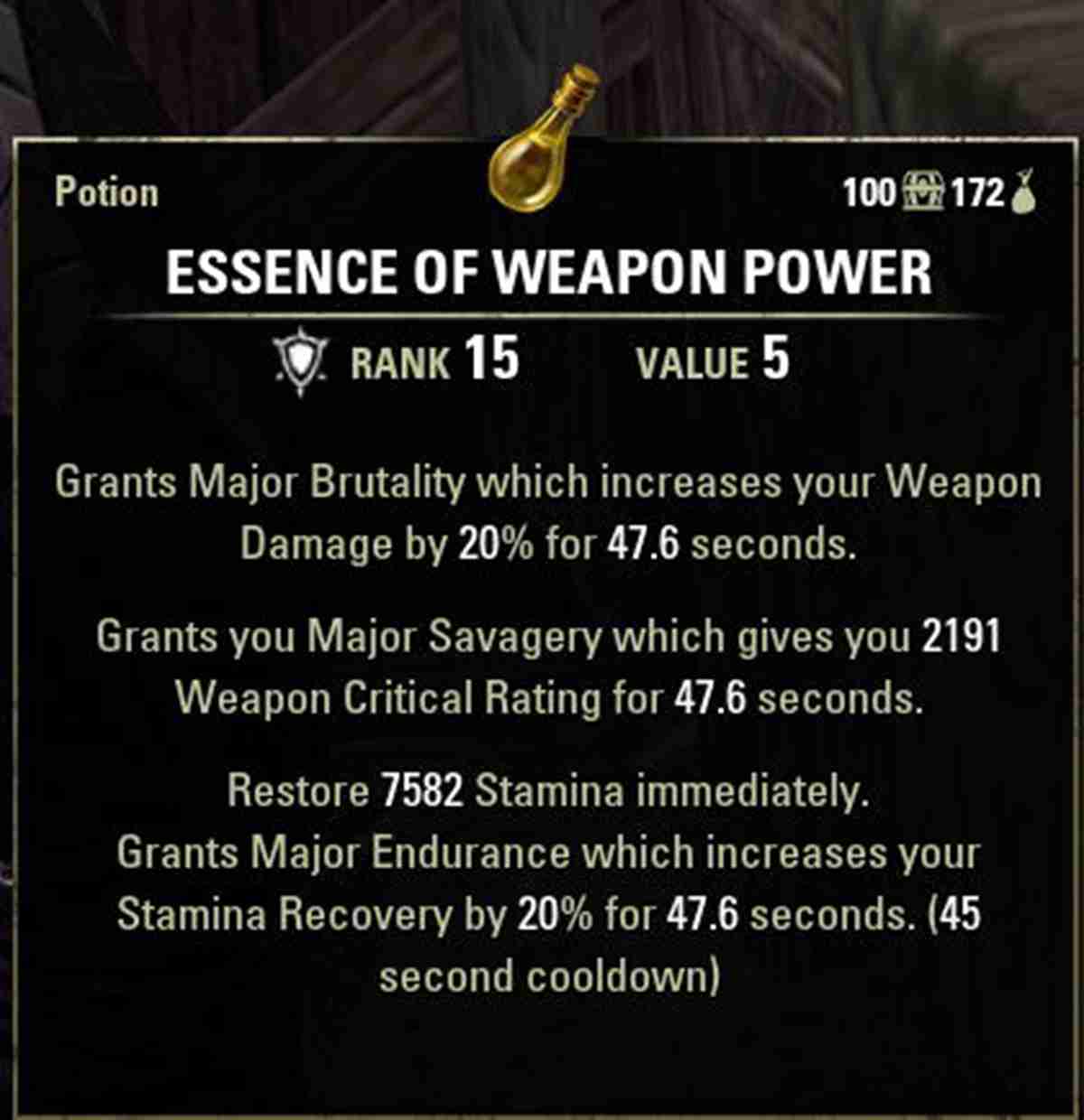 5 Best Potions in ESO - Essence of Weapon Power